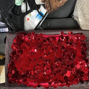 Red Sequin Skort